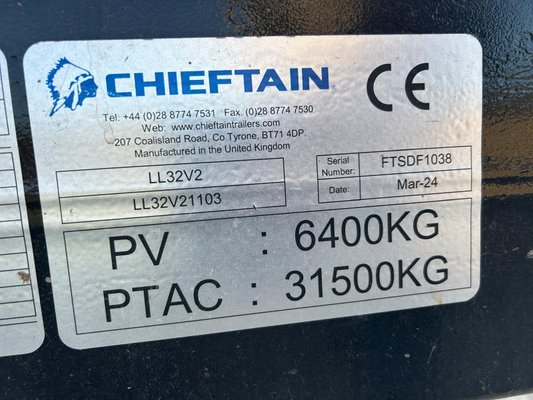 Remorque plateau Chieftain PLATEAU PORTE MATERIELS LL32V2