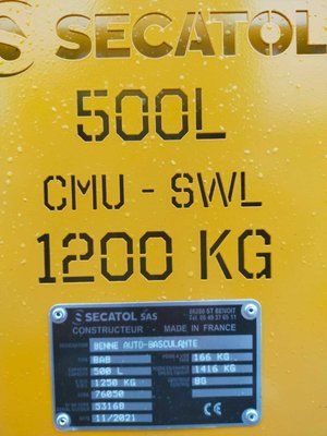 Accessoire de manutention Secatol BENNE AUTO-BASCULANTE BAB FU500